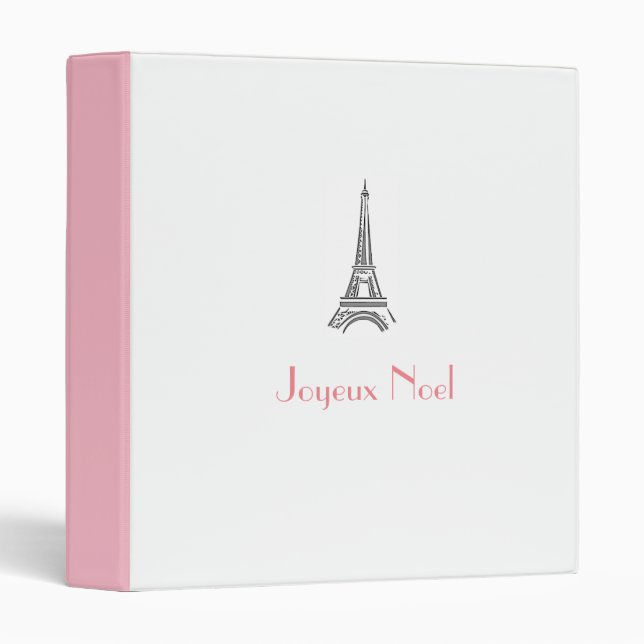 Paris French Christmas Joyeux Noel Planner Binder (Front/Spine)