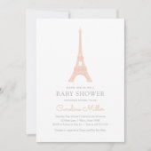Paris French Eiffel Tower Pink Girl Baby Shower Invitation (Front)