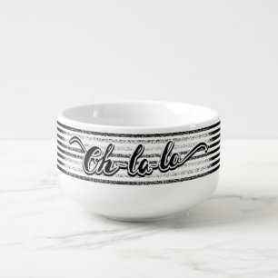 Paris French Oh La La Hand Lettered Typography Soup Mug