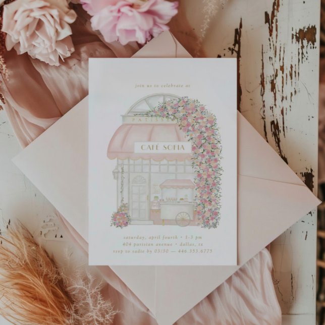 Paris French Parisian Cafe Girls Birthday Invitation (Creator Uploaded)