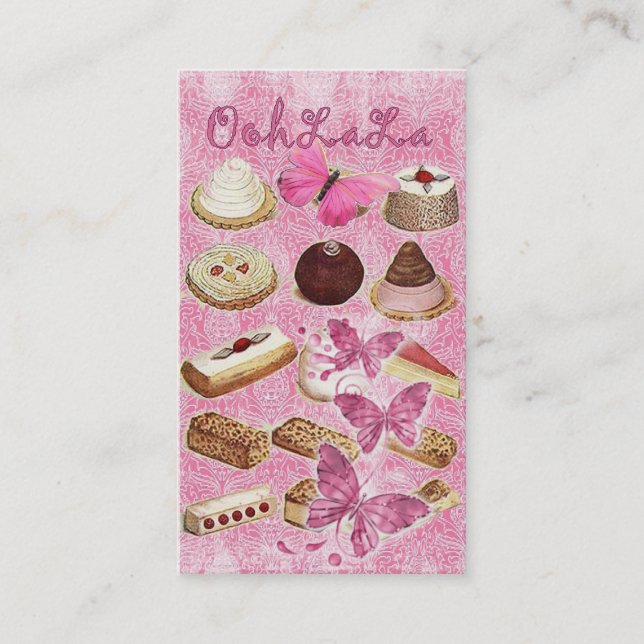 Paris french pastry cupcake cookies bakery business card (Front)