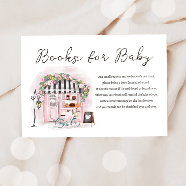 Paris French Patisserie Baby Shower Bring a Book Enclosure Card (Creator Uploaded)