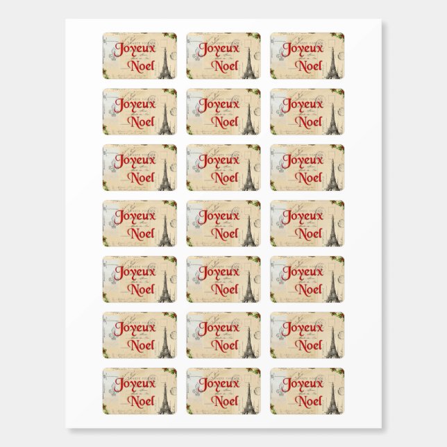 Paris French Postcards Christmas Card Matchboxes (Sticker Sheet)