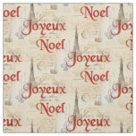 Paris French Postcards Christmas Fabric