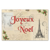 Paris Joyeux Noel Christmas Vintage Tissue Paper, Zazzle