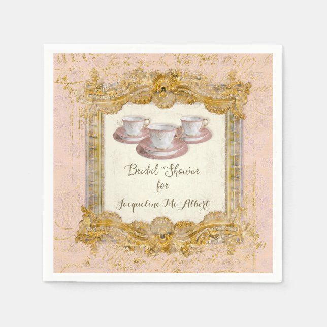 Paris French Royal Versailles Palace Tea Party Paper Napkins (Front)
