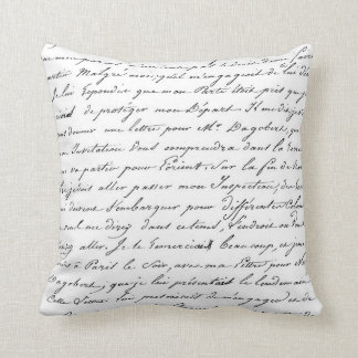 Paris French Script Chic Handwriting Pillow