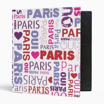 Paris French Typography Photo Album Binder by designalicious at Zazzle