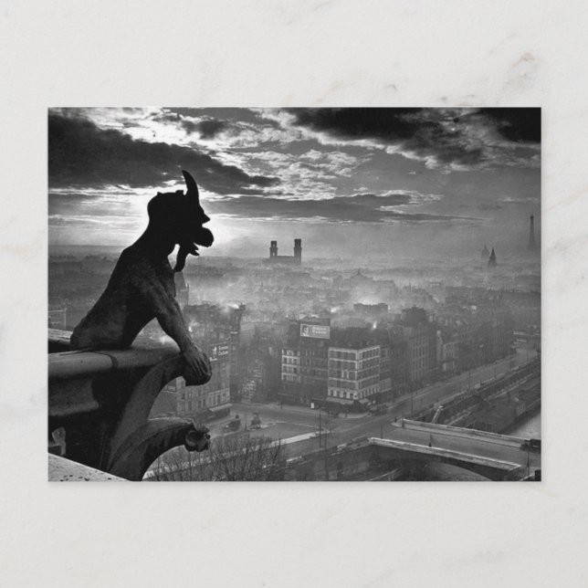 Paris Gargoyle 1920 Postcard (Front)