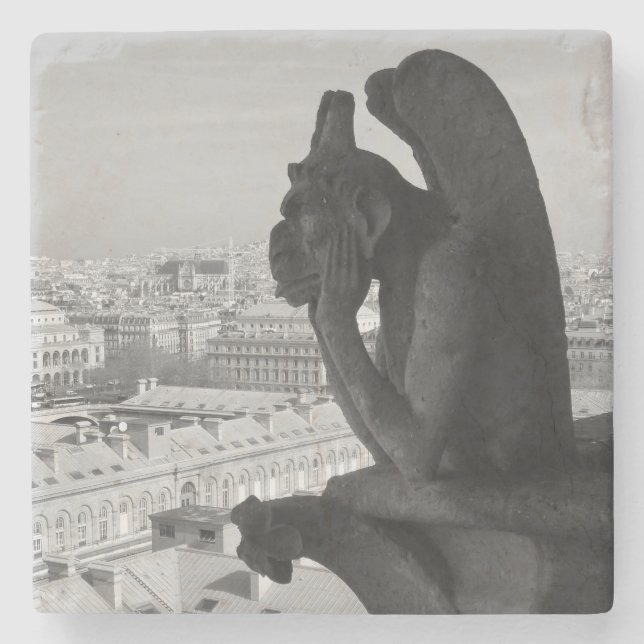 Paris Gargoyle Stone Coaster (Front)