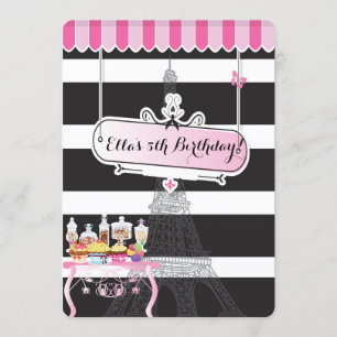 Paris Glam CandyLand Birthday Party Invitations