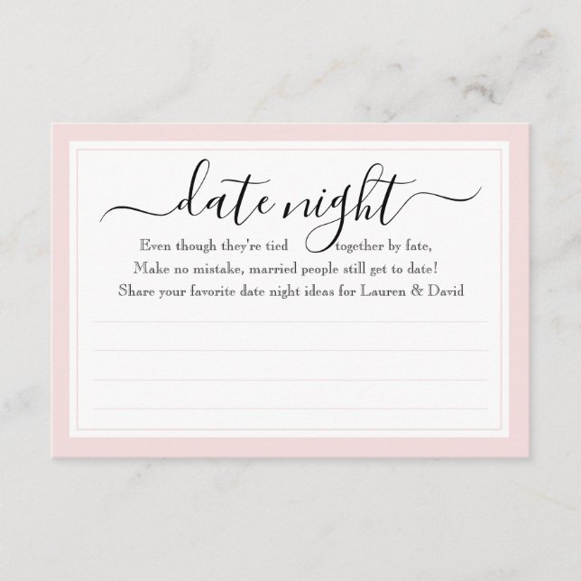 Paris Glam Date Night Cards | Bridal Shower (Front)