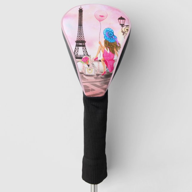 Paris Golf Head Cover Gift with Eiffel Tower (Front)