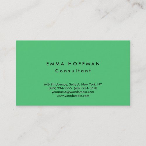 Paris Green Stylish Plain Simple Classical Business Card