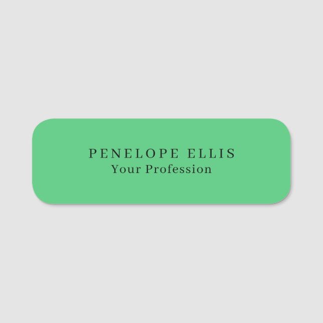 Paris Green Unique Original Classical Professional Name Tag (Front)