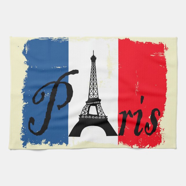 Paris grunge kitchen towel (Horizontal)