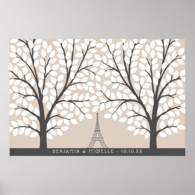 Paris Guest Book Poster - 250 Signatures (Front)