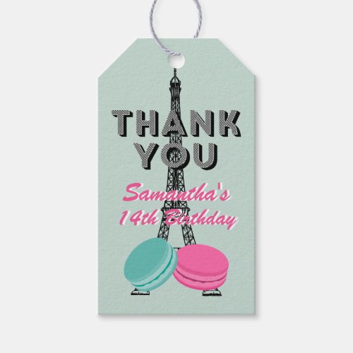 Paris Happy Birthday Thank You Gift Tag