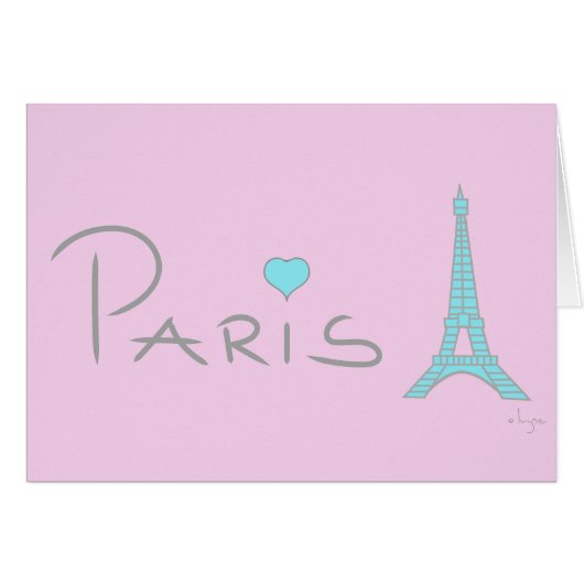 Paris Heart Eiffel Tower Cards (Front Horizontal)