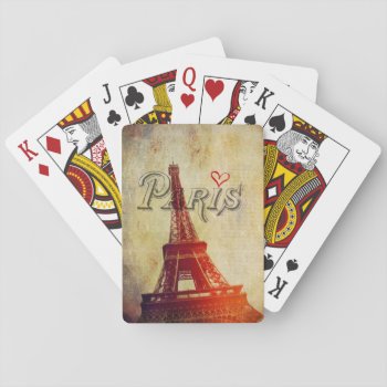 Paris Heart Playing Cards by jonicool at Zazzle