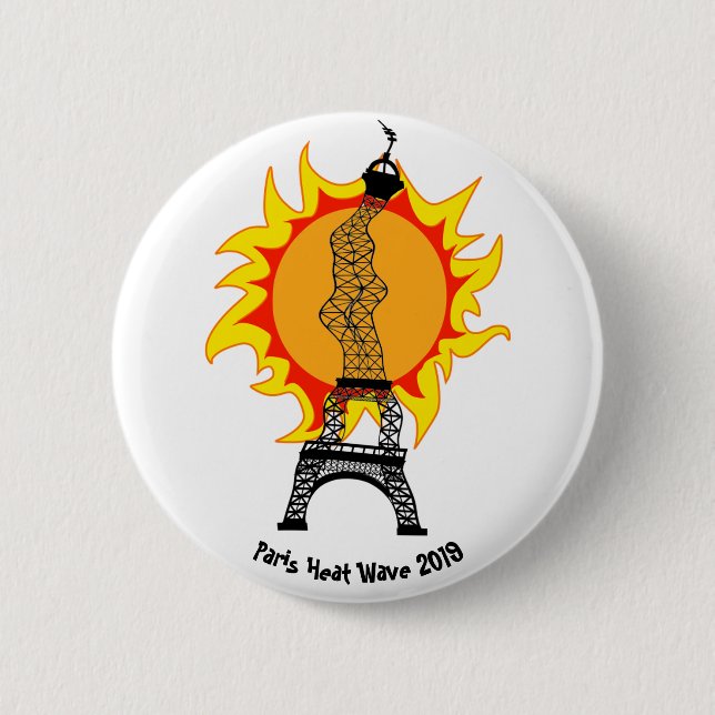 Paris Heat Wave 2019 Button (Front)