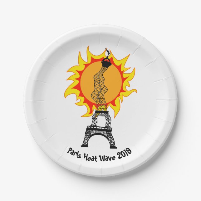 Paris Heat Wave 2019 Paper Plates (Front)