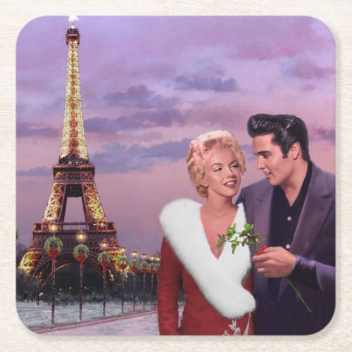 Paris Holiday Square Paper Coaster