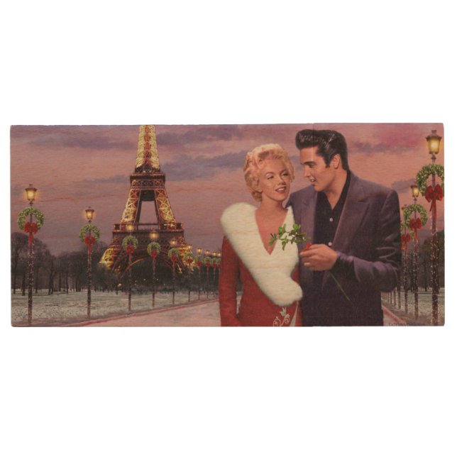 Paris Holiday Wood USB Flash Drive (Front)