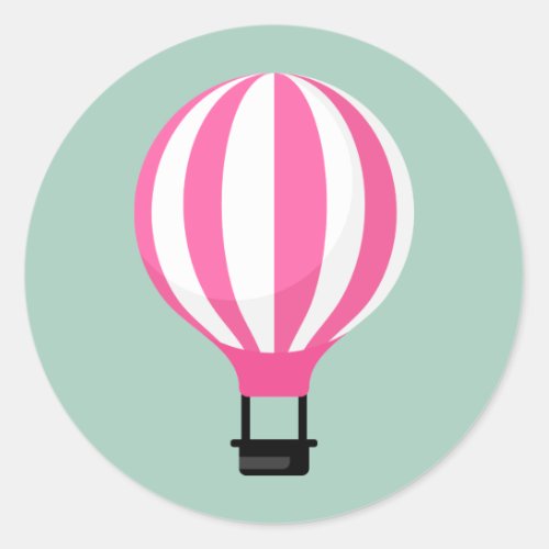 Paris Hot Air Balloon Birthday Sticker