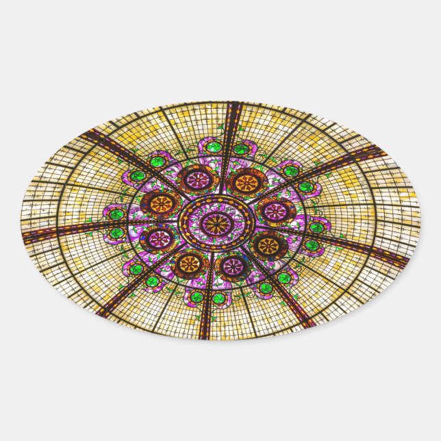 Paris Hotel Ceiling in Las Vegas Oval Sticker (Front)