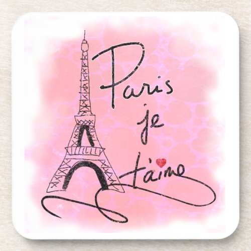 Paris I Love You Pink ID914 Coaster