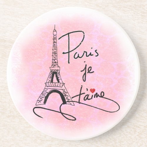 Paris I Love You Pink ID914 Drink Coaster