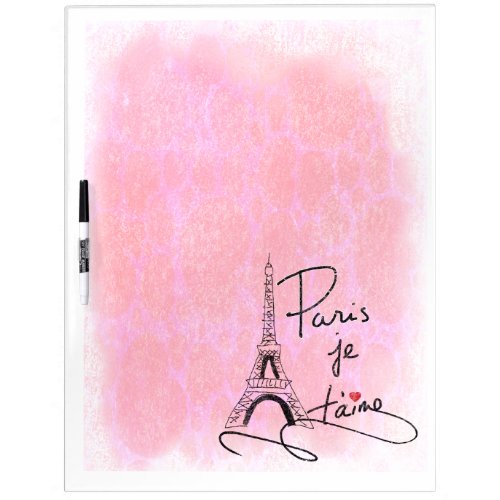 Paris I Love You Pink ID914 Dry Erase Board