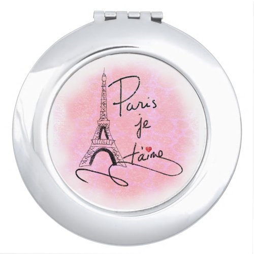 Paris I Love You Pink ID914 Mirror For Makeup