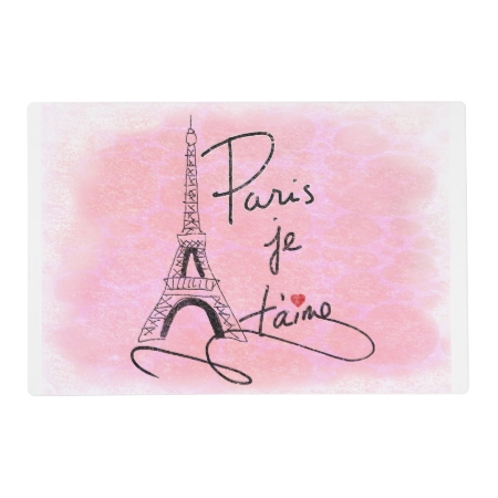 Paris I Love You Pink Id914 Placemat