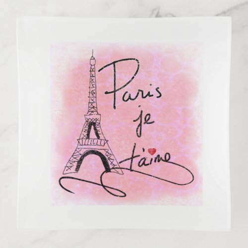 Paris I Love You Pink ID914 Trinket Tray