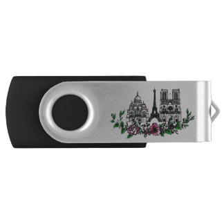 paris icons / Floral Flash Drive