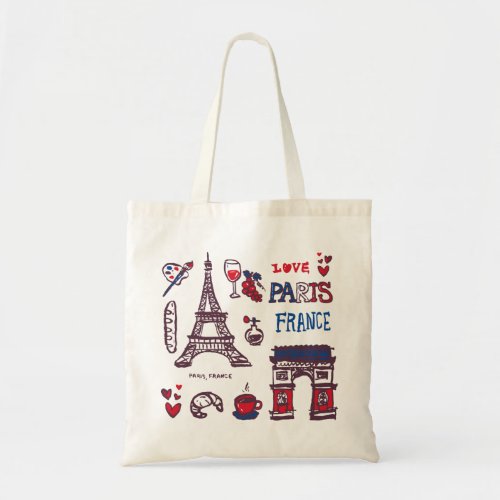 Paris icons tote bag