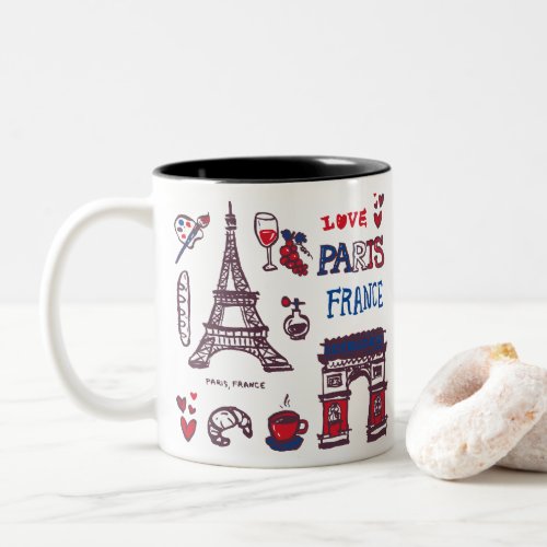 Paris icons Two_Tone coffee mug