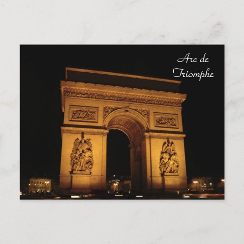 Paris Illuminations Arc de Triomphe Postcard