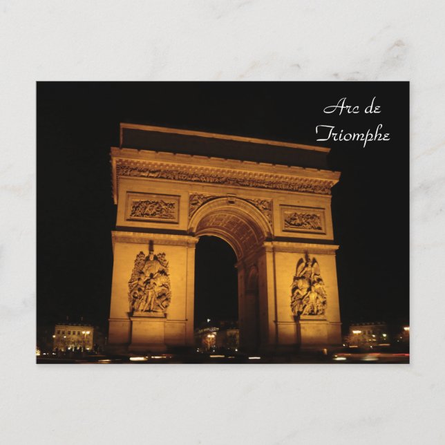 Paris Illuminations: Arc de Triomphe Postcard (Front)