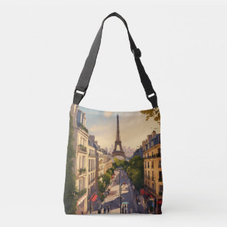 Paris illustration crossbody bag