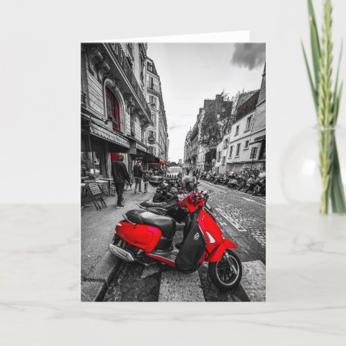 Paris in black and red blank card