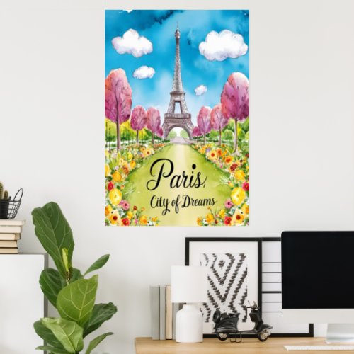 Paris In Bloom A Dreamy Spring Day Poster