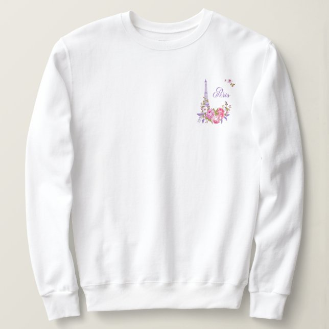 Paris in Bloom Midnight in Paris Floral Paris Roma Sweatshirt (Design Front)