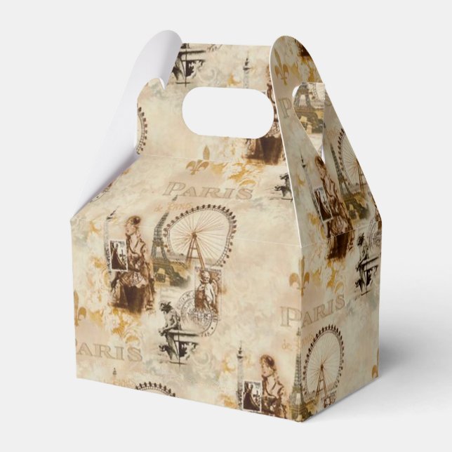 Paris in Brun Favor Boxes (Front Side)