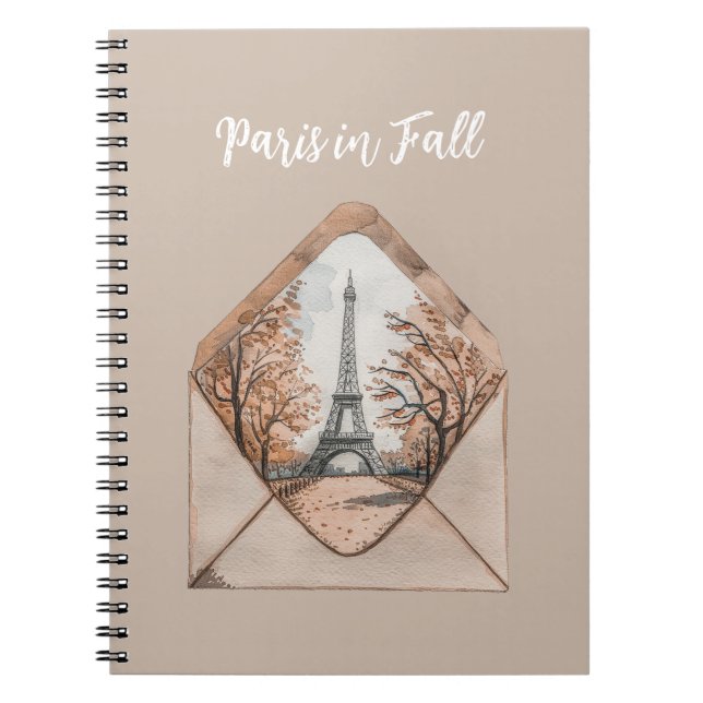 Paris in Fall Eiffel Tower Envelope Notebook (Front)