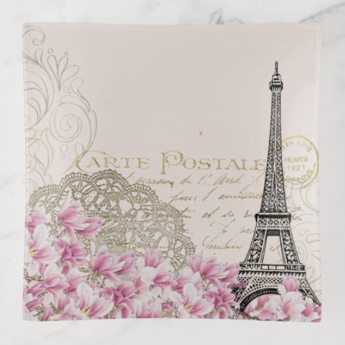 Paris in flowers  trinket tray