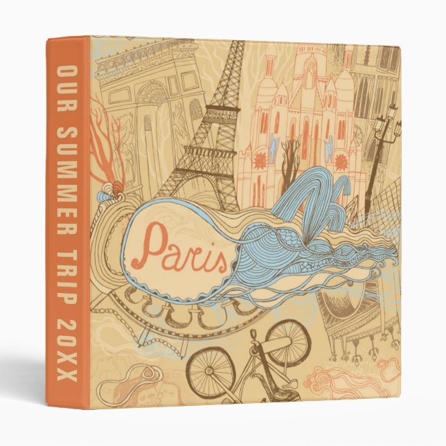 Paris in France | Add Your Text 3 Ring Binder (Front/Spine)