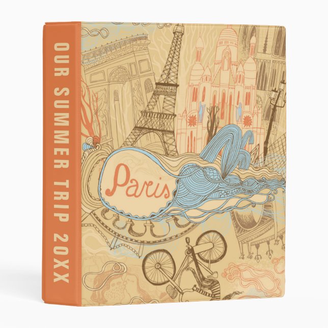 Paris in France | Add Your Text Mini Binder (Front/Spine)